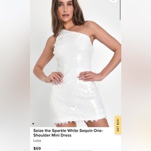 White dress with large sequins